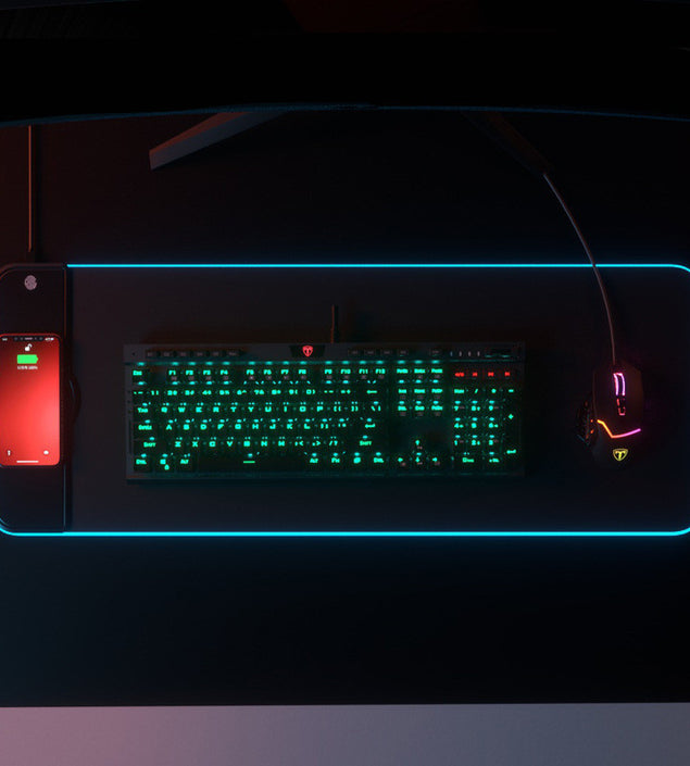 Wireless Charging RGB Mouse Pad, Luminous Mouse Pad, Soft Pad