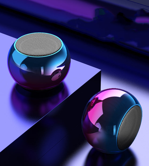 M3 Colorful Wireless Speakers 3D Mini Electroplating Round Steel Cannon Blue tooth Speaker Radio Support U Disk Subwoofer