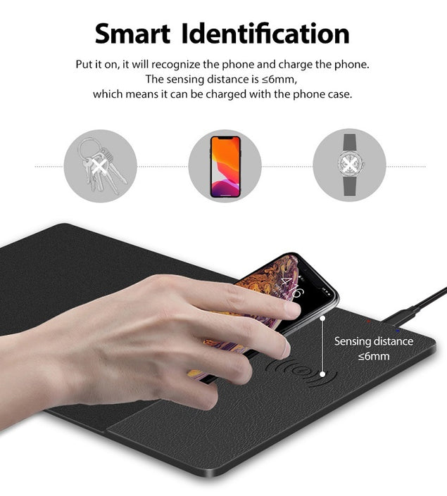 Wireless charging mouse pad