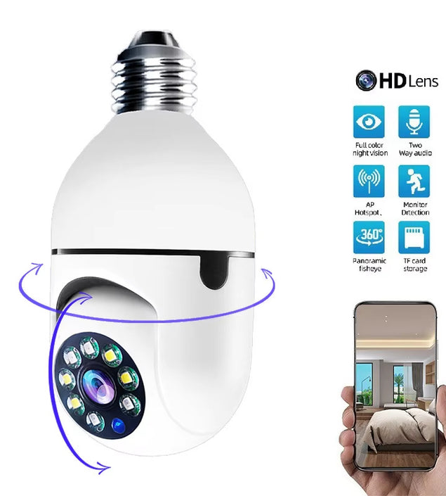 360 Degree Light Bulb Camera Wi-Fi IR Night Smart Home Wireless Security E27 Audio Baby Monitor Auto Tracking Home Security Camera