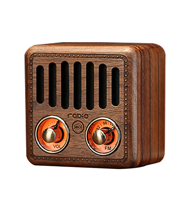 Wooden Bluetooth Speakers Retro Solid Wooden Audio With Radio Card