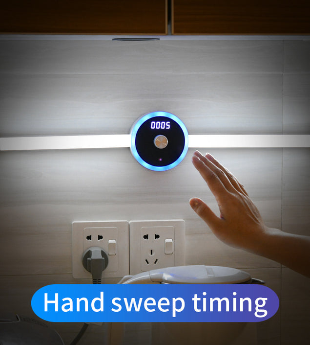 Smart Cabinet Light Clock Timing Sensor Light Removable LED Wardrobe Light Human Body Sensor Light